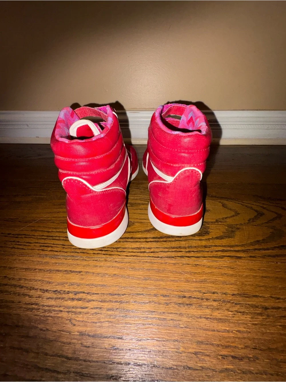 Reebok Kids Red High-Top Sneakers with White Laces